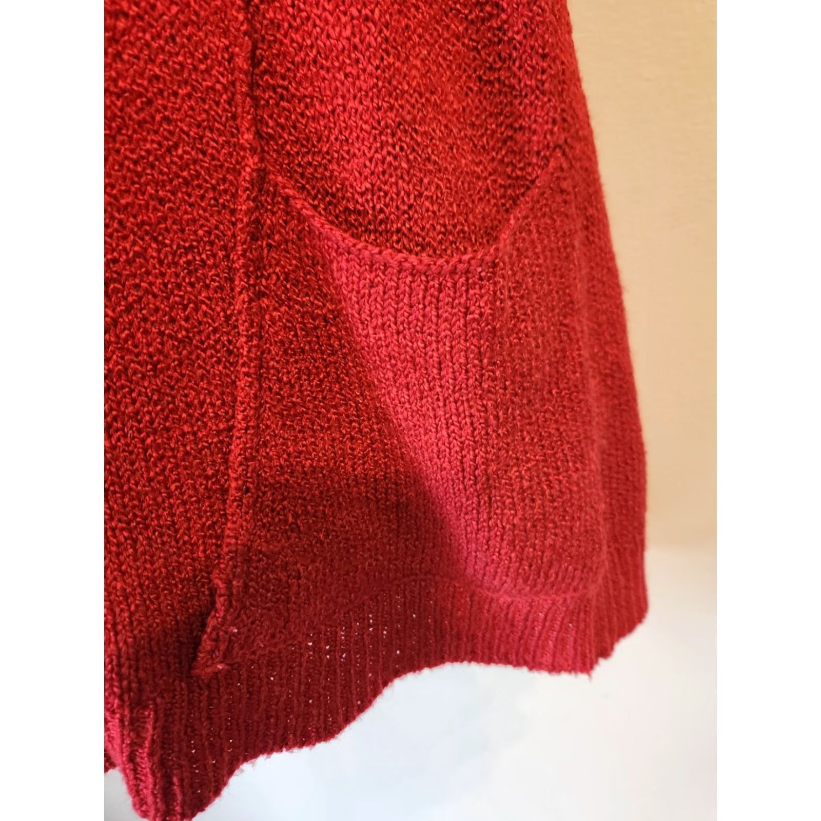 Avenue Avenue Red Ribbed Trim Cozy Crew Neck Tunic Sweater 2X 22 24 Size XXL / US 16-18 / IT 52-54 - 4 Thumbnail