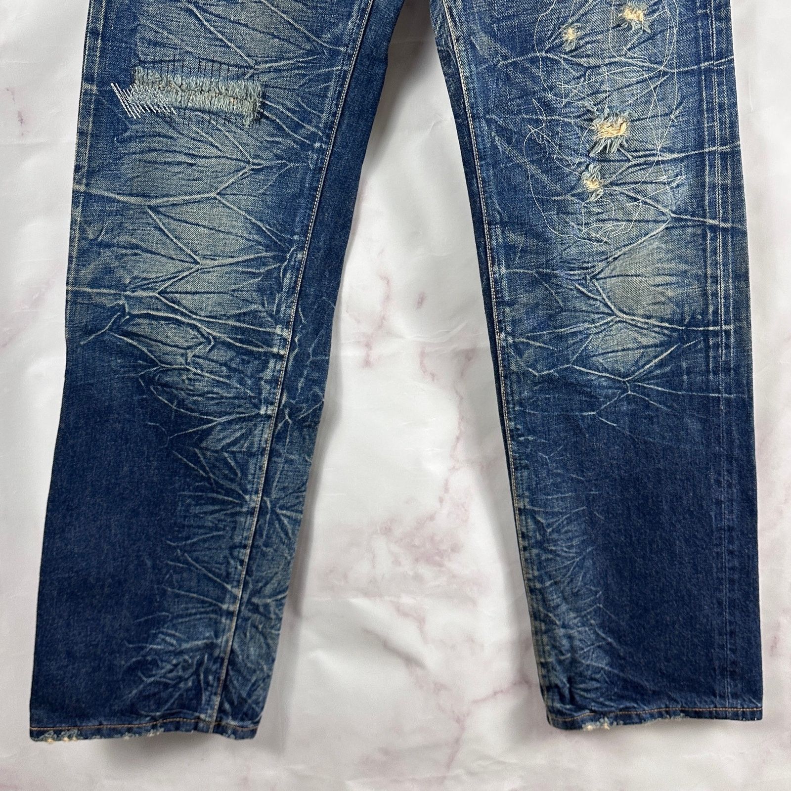Wrangler Vintage Sanforized Repaired Selvedge Big Ben Denim Size US 29 - 6 Thumbnail