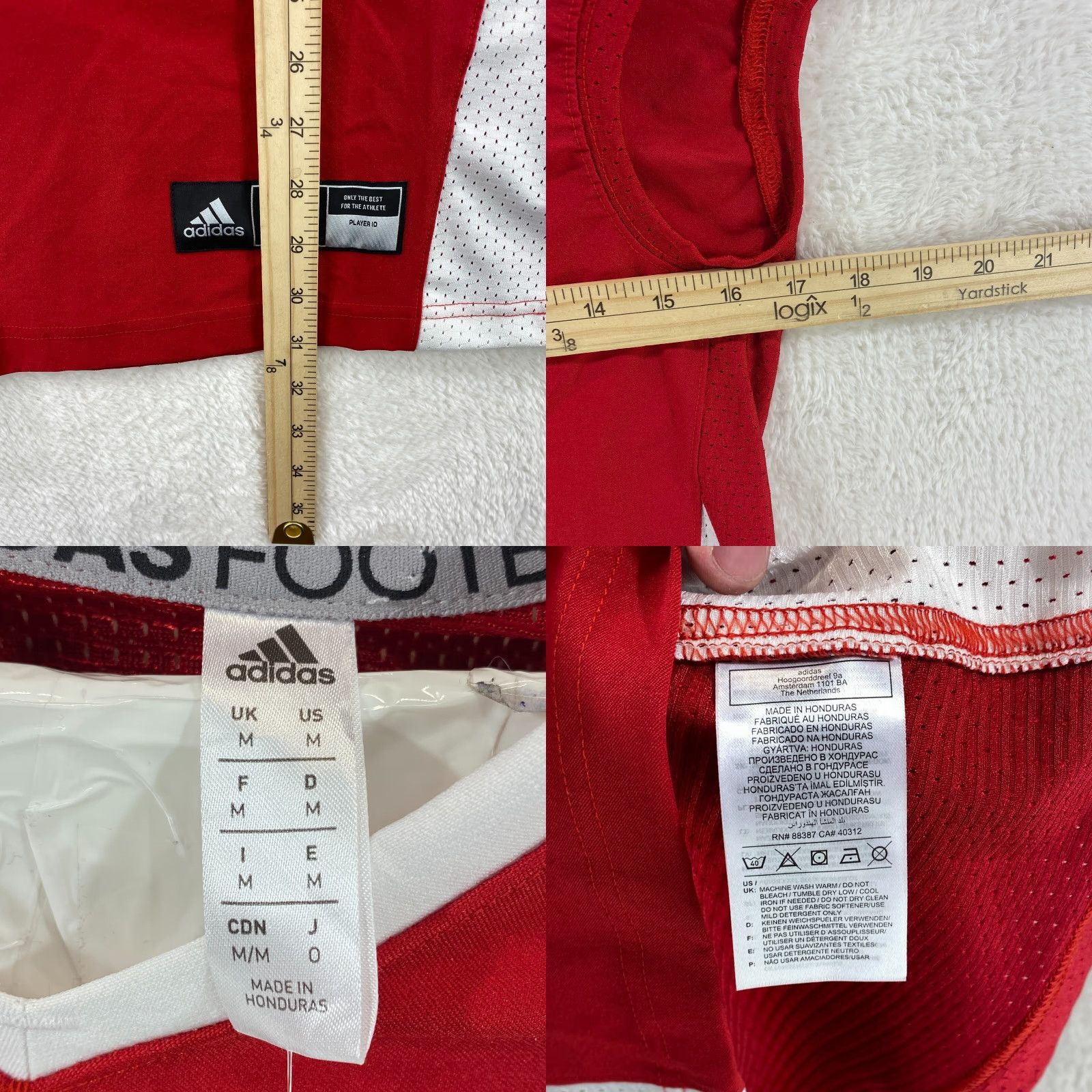 Adidas adidas Logo Football Red White Practice Jersey Mens Medium NWT Size US M / EU 48-50 / 2 - 8 Thumbnail
