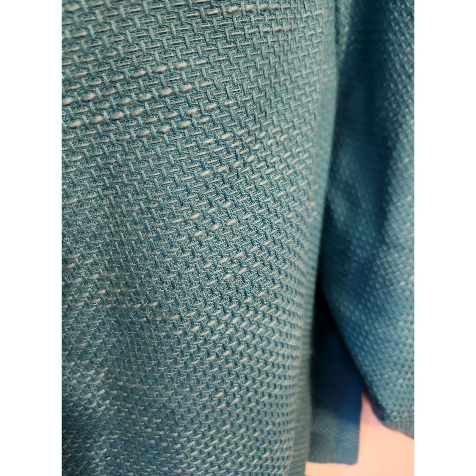 Vintage Jessica London Teal Textured 3/4 Sleeve Jacket 30W Womens Jacket 3/4 Sleeve Solid Teal Size 4XL / US 24-26 - 3 Thumbnail