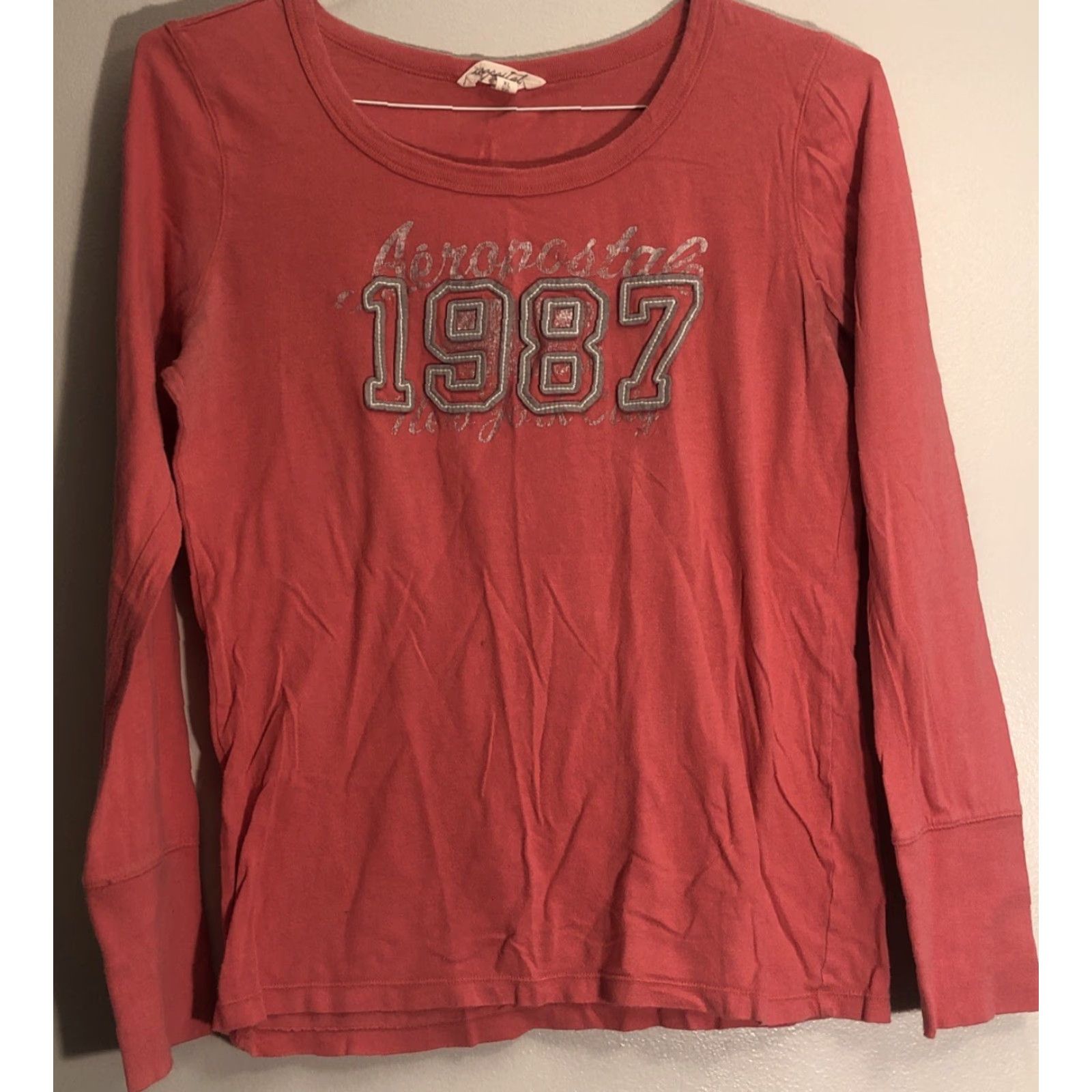 Vintage Aero Aeropostale Shirt Womens XL Pink Long Sleeve 1987 Logo Ladies Top Sz XL Size XL / US 12-14 / IT 48-50 - 2 Thumbnail