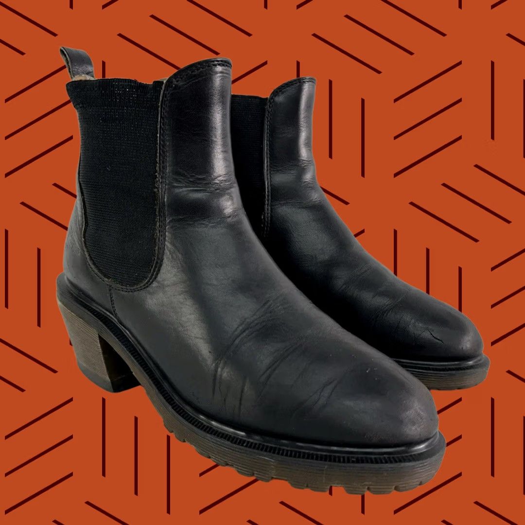 Dr. Martens VINTAGE Dr Martens Spence Pull On Bootie Boots Leather Black Womens UK 5 US 7 Size US 7 / IT 37 - 1 Thumbnail
