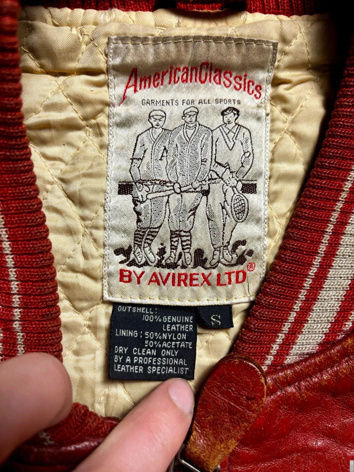 Avirex Veste en cuir Avirex USA – leather jacket - red varsity Size US S / EU 44-46 / 1 - 4 Thumbnail