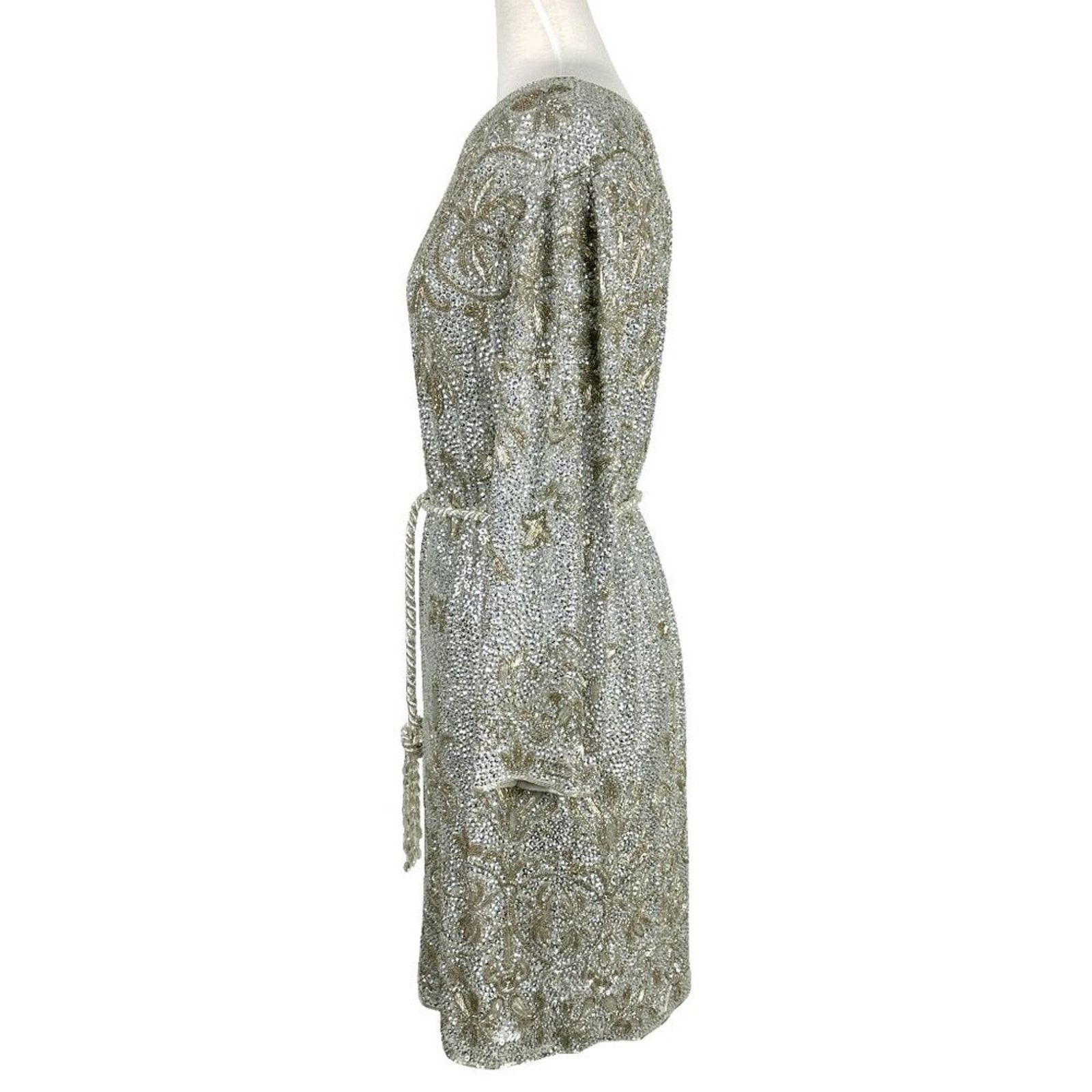 Marchesa Marchesa Couture 2010 Beaded Sequin Silver Gold Tunic Dress Size S / US 4 / IT 40 - 2 Thumbnail