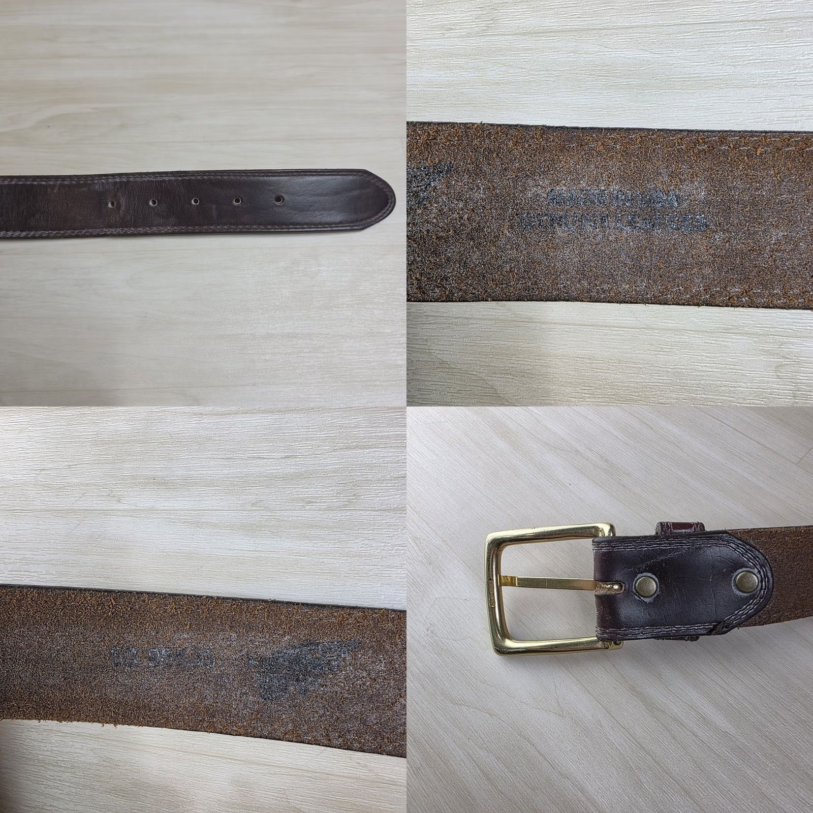 Vintage Red Wing Leather Belt Brown Stitching Solid Brass Buckle Made In USA Size 50 Mens Size ONE SIZE - 8 Thumbnail