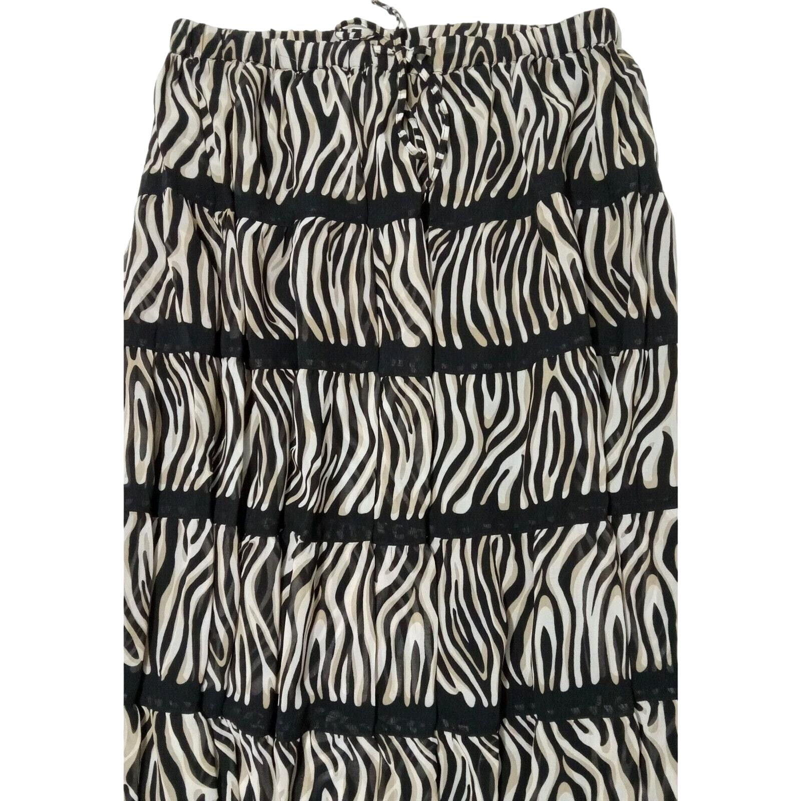 & Other Stories Alfred Dunner Tiered Skirt 14 (32x30) Lined A-Line Animal Size 36" / US 14 / IT 50 - 3 Thumbnail