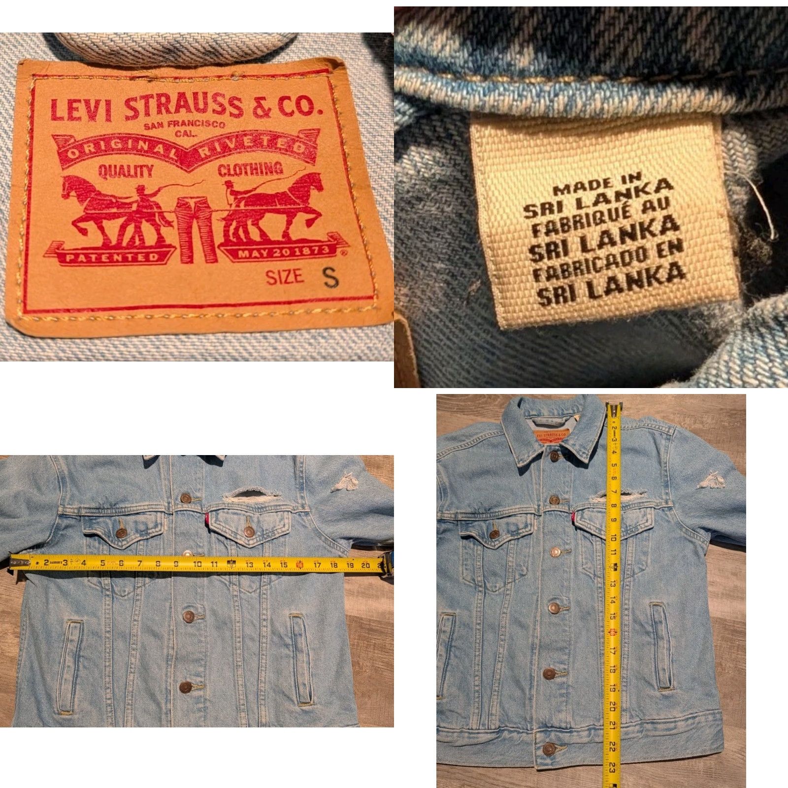 Levi's Levi's Ex-Boyfriend Trucker Jacket Womens Small Blue Distressed Denim Casual Biker Size S / US 4 / IT 40 - 8 Thumbnail