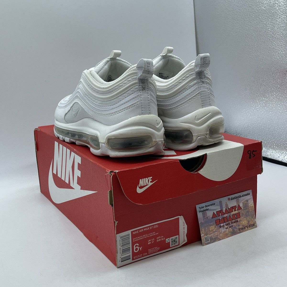 Nike Air max 97 white metallic silver Size US 6 / EU 39 - 4 Thumbnail