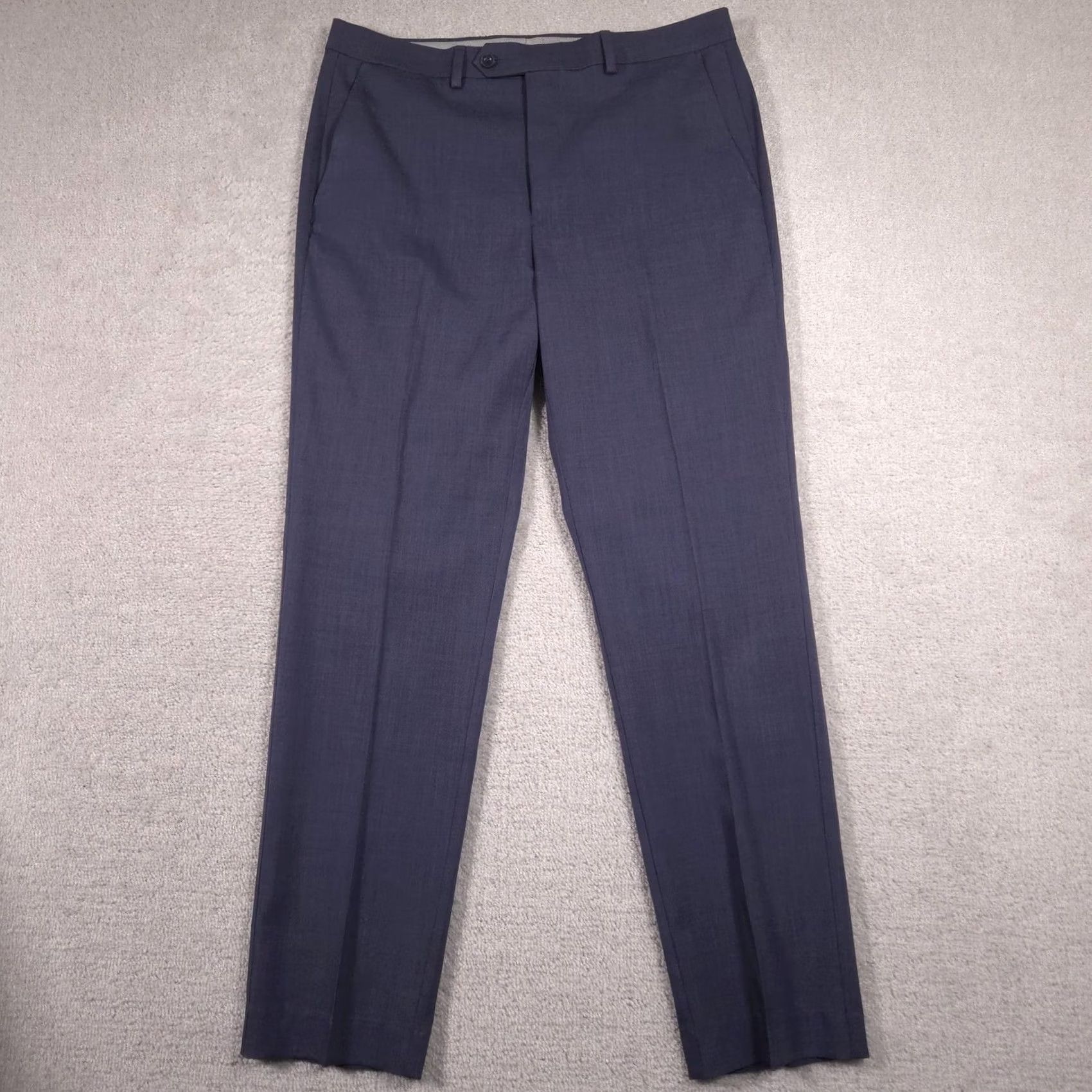 Michael Kors Michael Kors Dress Pants Mens 34x32 Blue Flat Front Stretch Slacks Business Size US 34 / EU 50 - 2 Thumbnail
