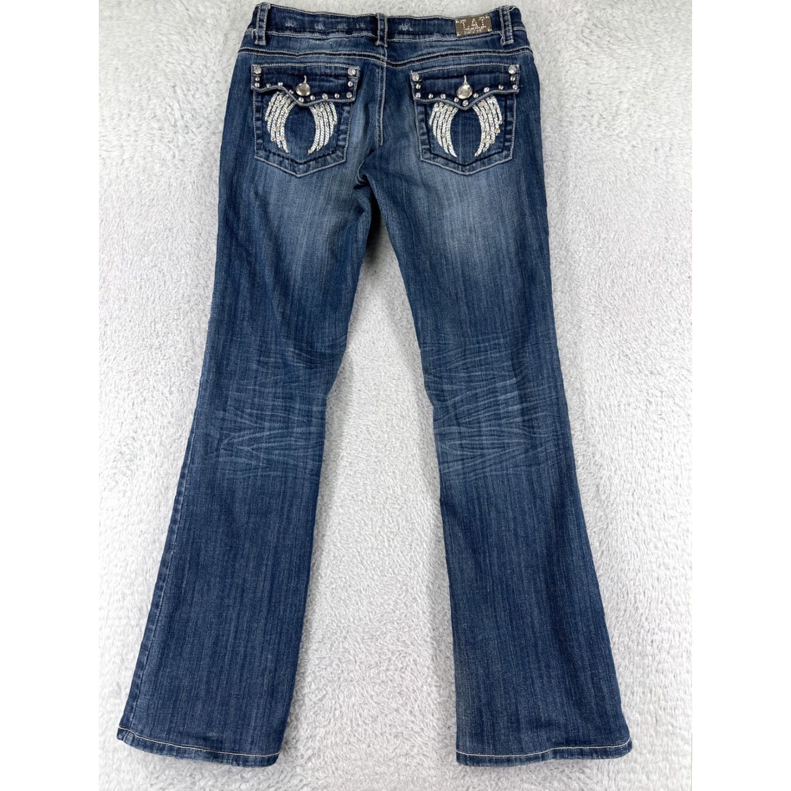 Vintage LA Idol Women Jeans Capri 9 Blue Denim Embroidered Bling Cotton Blend 5-Pocket Size 30" / US 8 / IT 44 - 2 Thumbnail