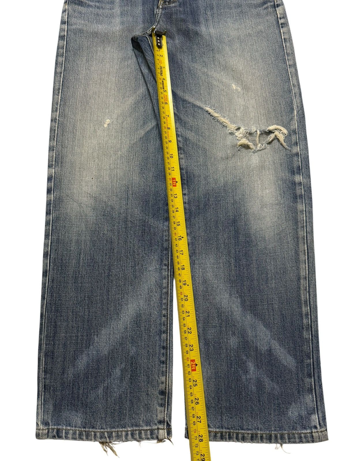 Uniqlo Vintage Y2K Japanese Uniqlo Faded Blue Wash Distress Relaxed Size US 30 / EU 46 - 10 Thumbnail