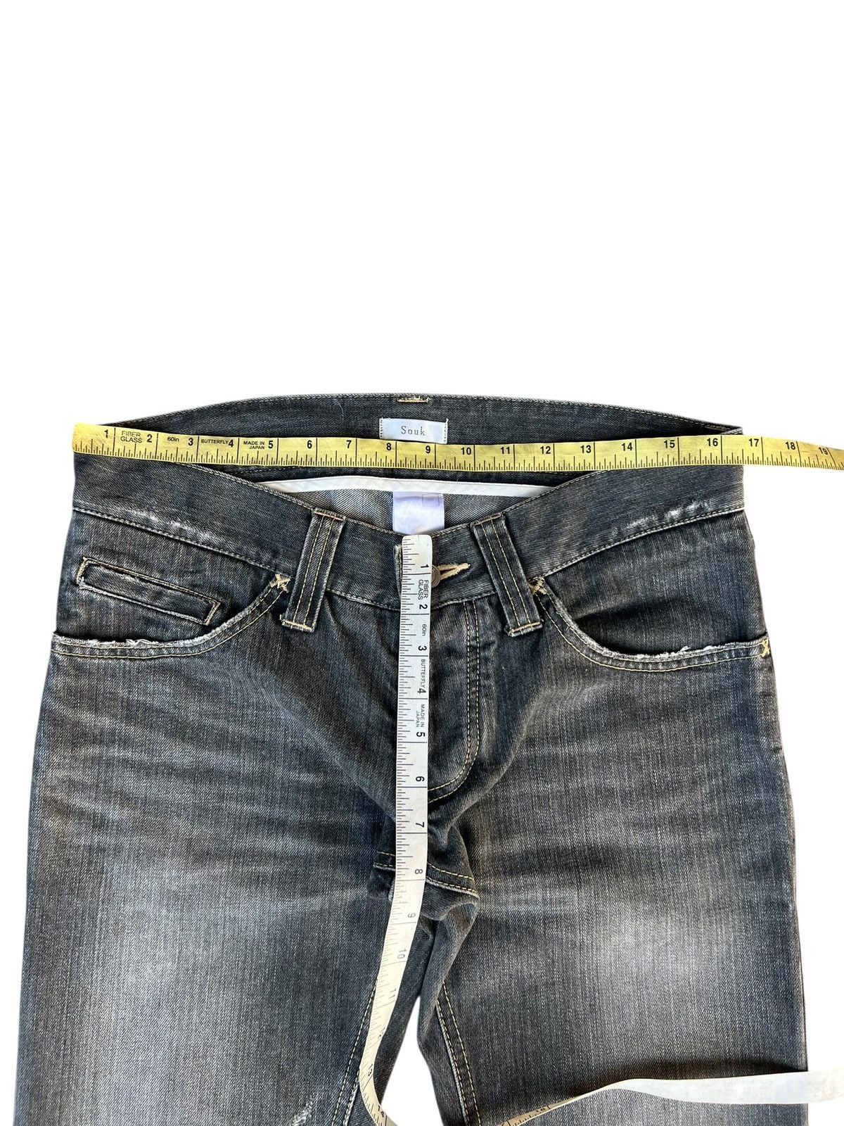 Vintage Souk Japan Ripped Distressed Denim Flare Jeans Size US 32 / EU 48 - 4 Thumbnail