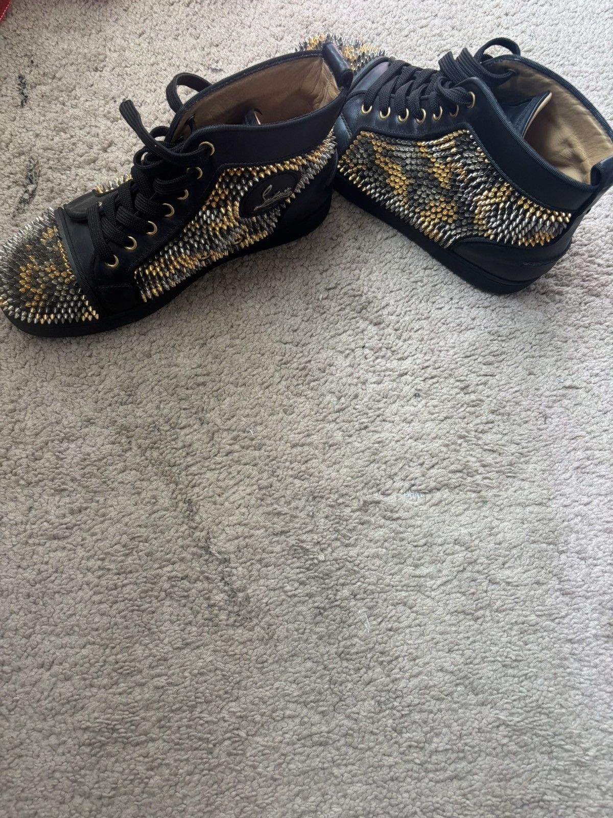 Christian Louboutin Christian Louboutin Black leather spikes Size US 7 / IT 37 - 2 Thumbnail