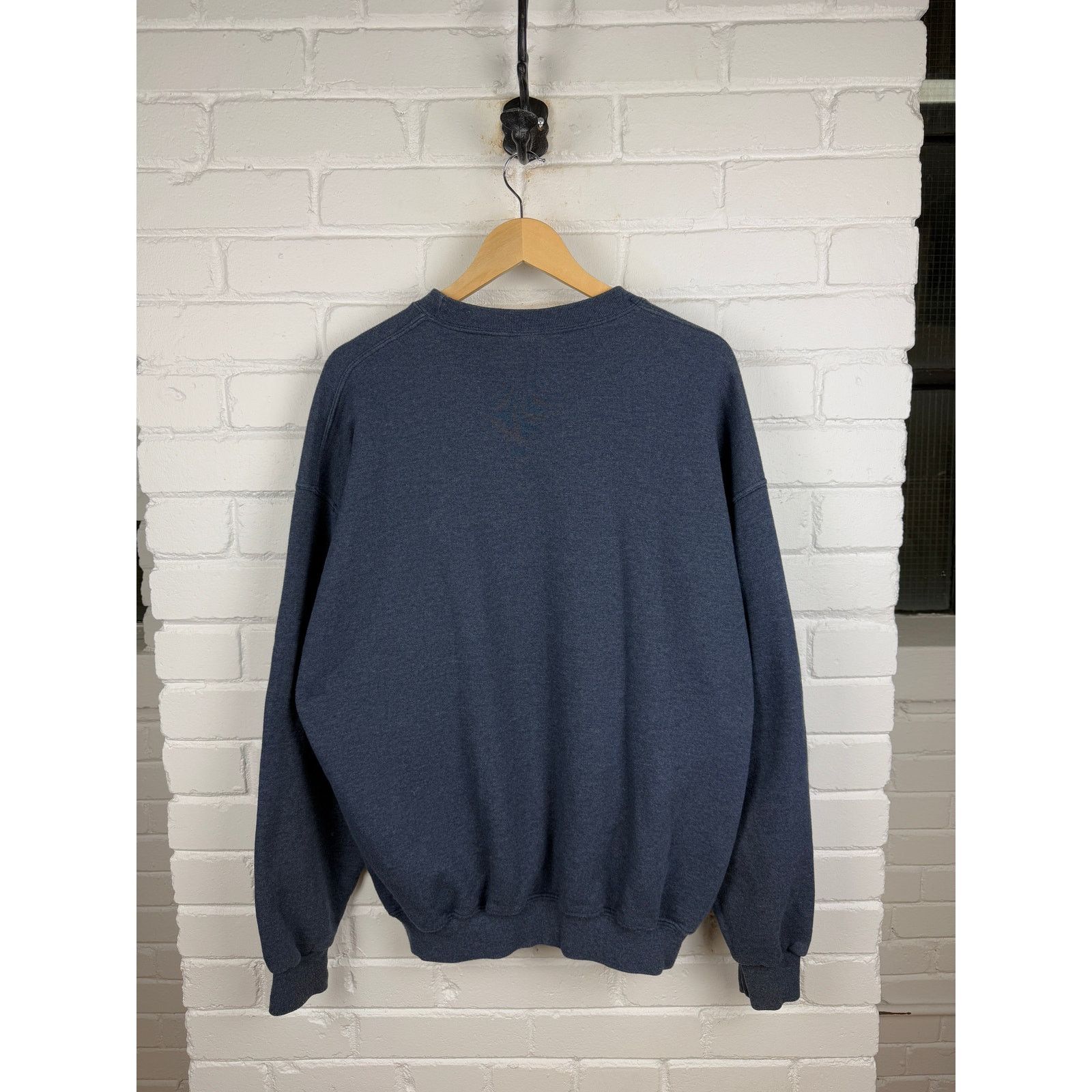 Vintage Russell Athletic Boxy Fit Blank Sweatshirt XL Charcoal Blue Size US XL / EU 56 / 4 - 2 Thumbnail