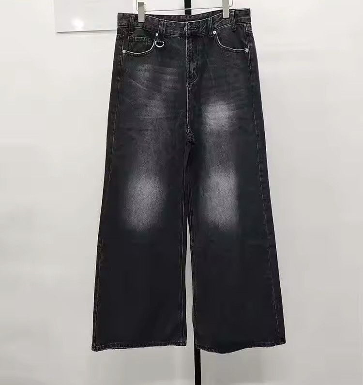 Japanese Brand baggy black wide leg jeans y2k/200s Size US 29 - 1 Thumbnail