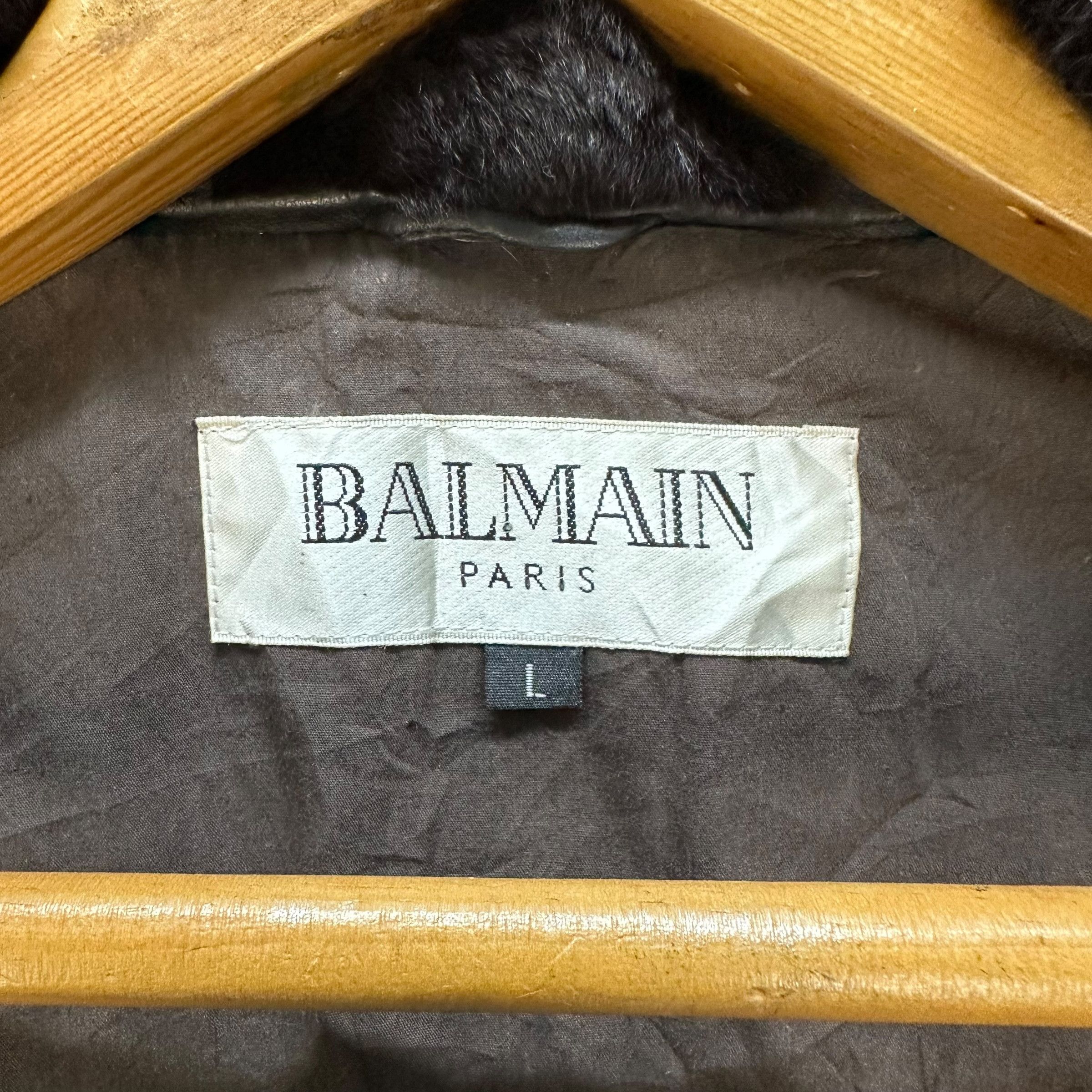 Balmain Vintage BALMAIN Fur Neck Sheepskin Leather Jacket #A65-1548 Size US L / EU 52-54 / 3 - 10 Thumbnail