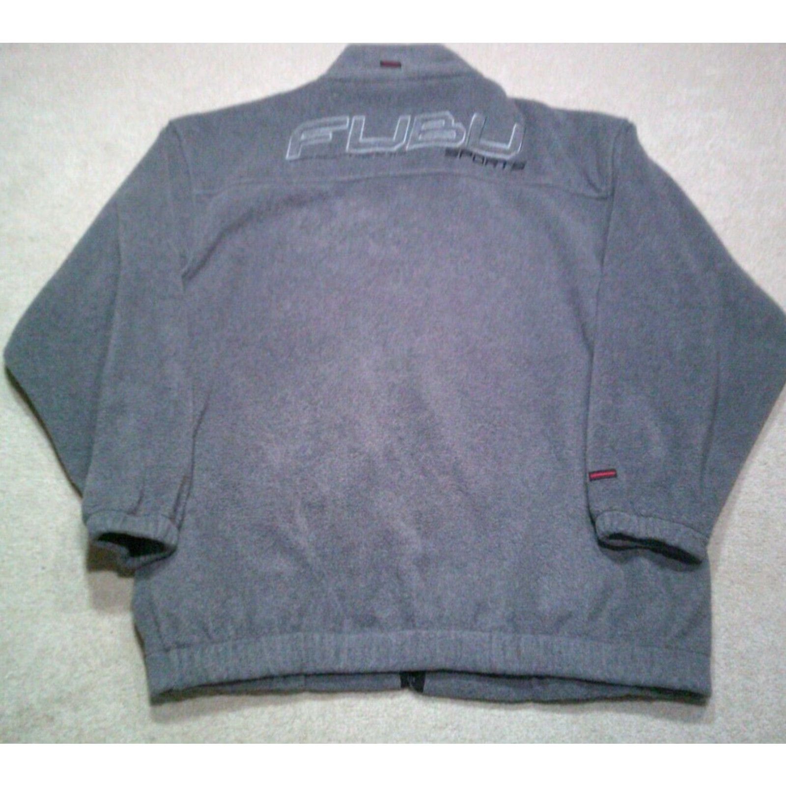 Fubu VINTAGE FUBU Jacket Windbreaker Fleece Gray Oversized Baggy Spell Out 90s Hip Hop Mens L Regular Size US L / EU 52-54 / 3 - 2 Thumbnail