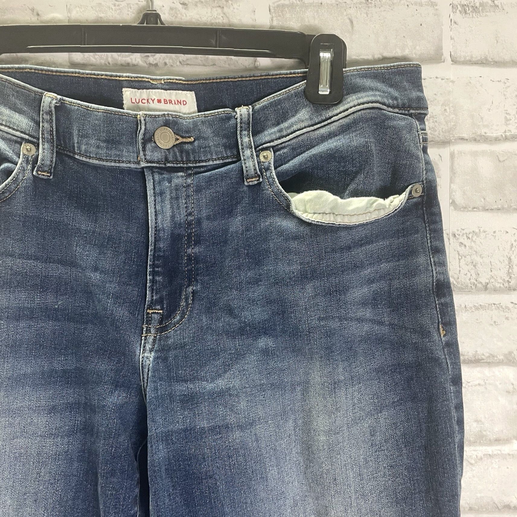 Lucky Brand VINTAGE Lucky Brand Jeans Women Size 14 Straight Blue Cotton Blend 90s Retro Style Size 36" / US 14 / IT 50 - 2 Thumbnail