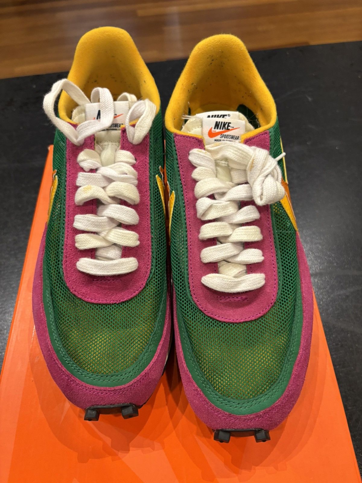 Sacai Nike Yellow Green Pink Shoes Nike X Sacai LD Waffle 'Sacai