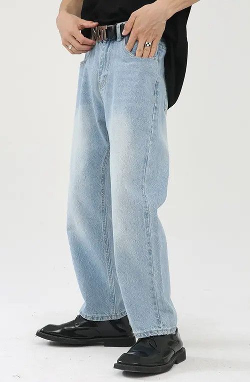 Other Light blue washed trendy casual straight jeans Size US 32 / EU 48 - 3 Thumbnail