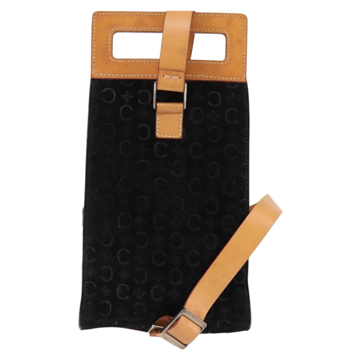 Celine CELINE C Macadam Canvas Shoulder Bag Suede Black Silver Size ONE SIZE - 3 Thumbnail