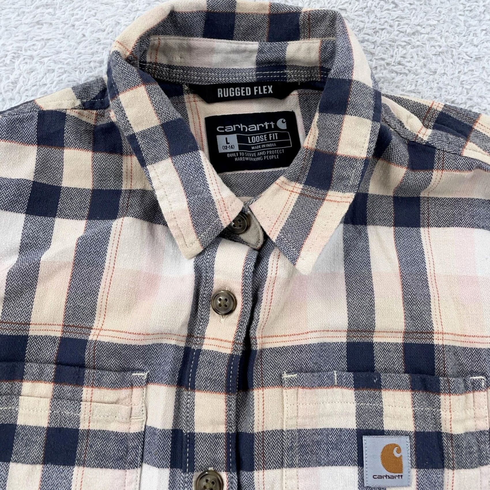 Carhartt VINTAGE Carhartt Shirt Womens Large Multi Plaid Rugged Flex Loose Flannel Size L / US 10 / IT 46 - 2 Thumbnail