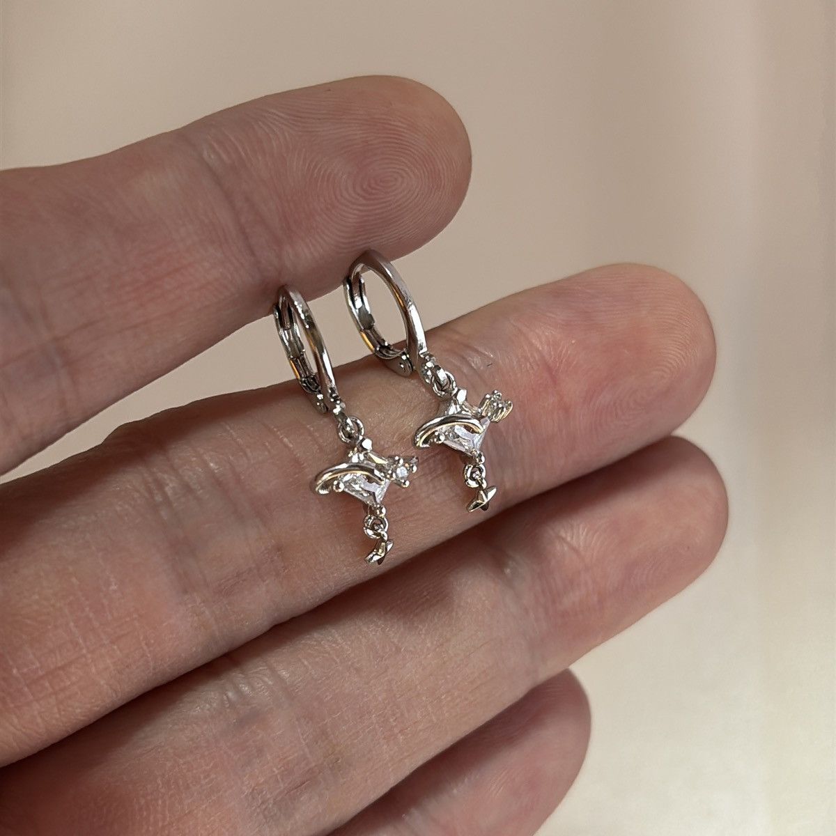 Other CZ Star Love Heart Dangle Drop Earrings for Women Size ONE SIZE - 5 Thumbnail