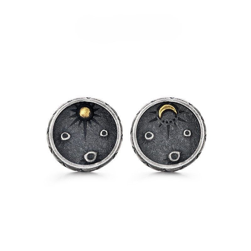 Jewelry Mars Moon Star New Trend Earrings One Pairs Chrome Jewelry Size ONE SIZE - 4 Thumbnail
