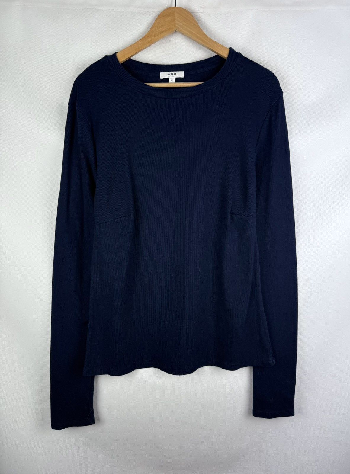 Agolde Agolde Men’s Long Sleeve Rib Crew Neck Tee T Shirt USA Made Size US XL / EU 56 / 4 - 1 Thumbnail