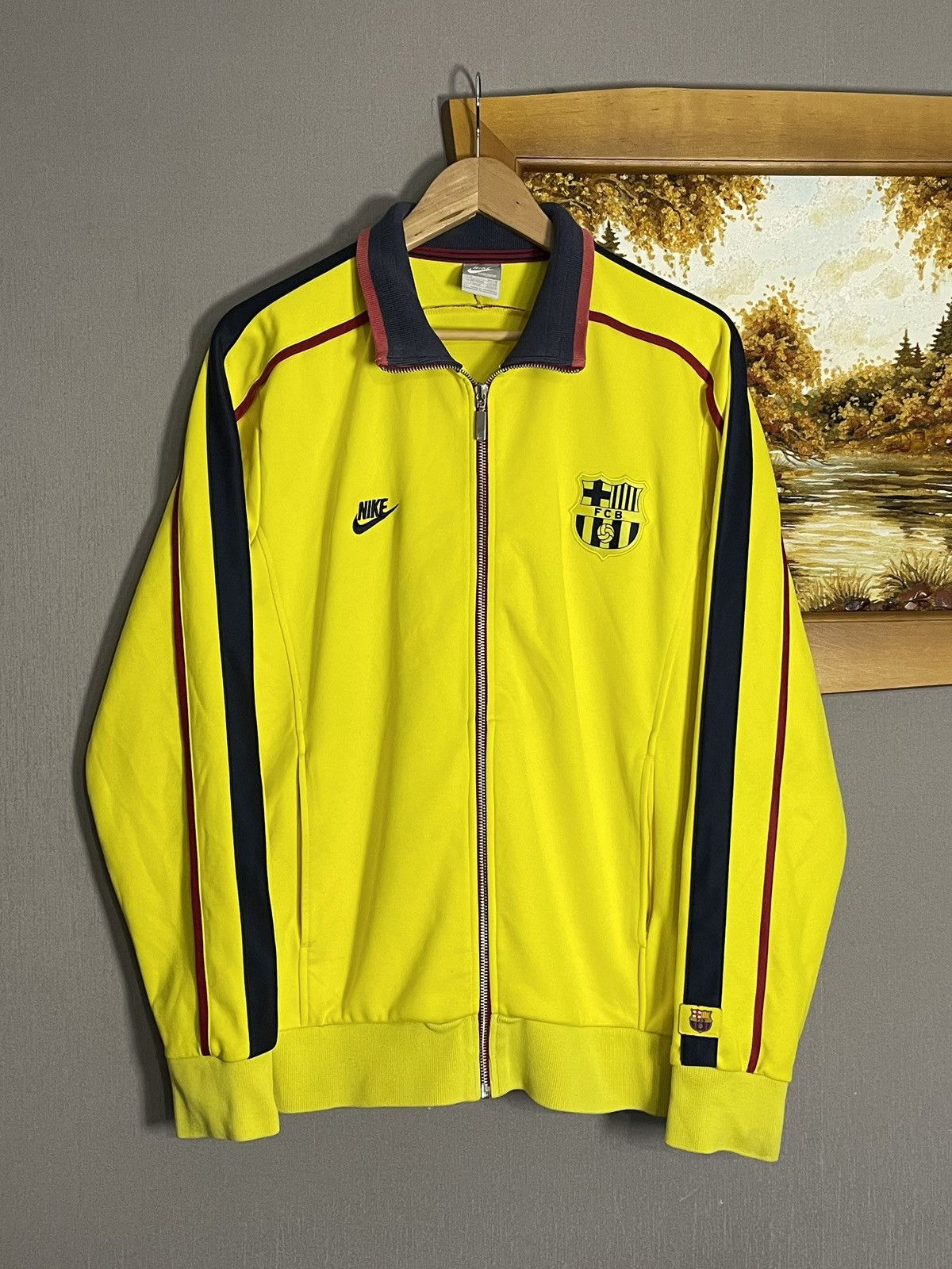 Nike Vintage Nike Barcelona Track Jacket Soccer Jersey Blokecore Size US L / EU 52-54 / 3 - 1 Thumbnail
