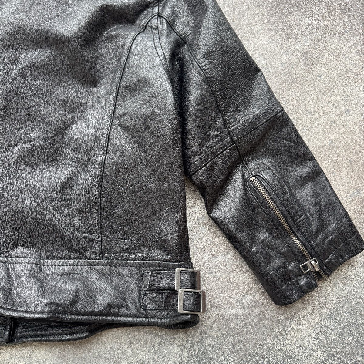20471120 Bershka Vintage Y2K Leather Biker 3/4 Sleeve Cropped Jacket Size S / US 4 / IT 40 - 12 Thumbnail