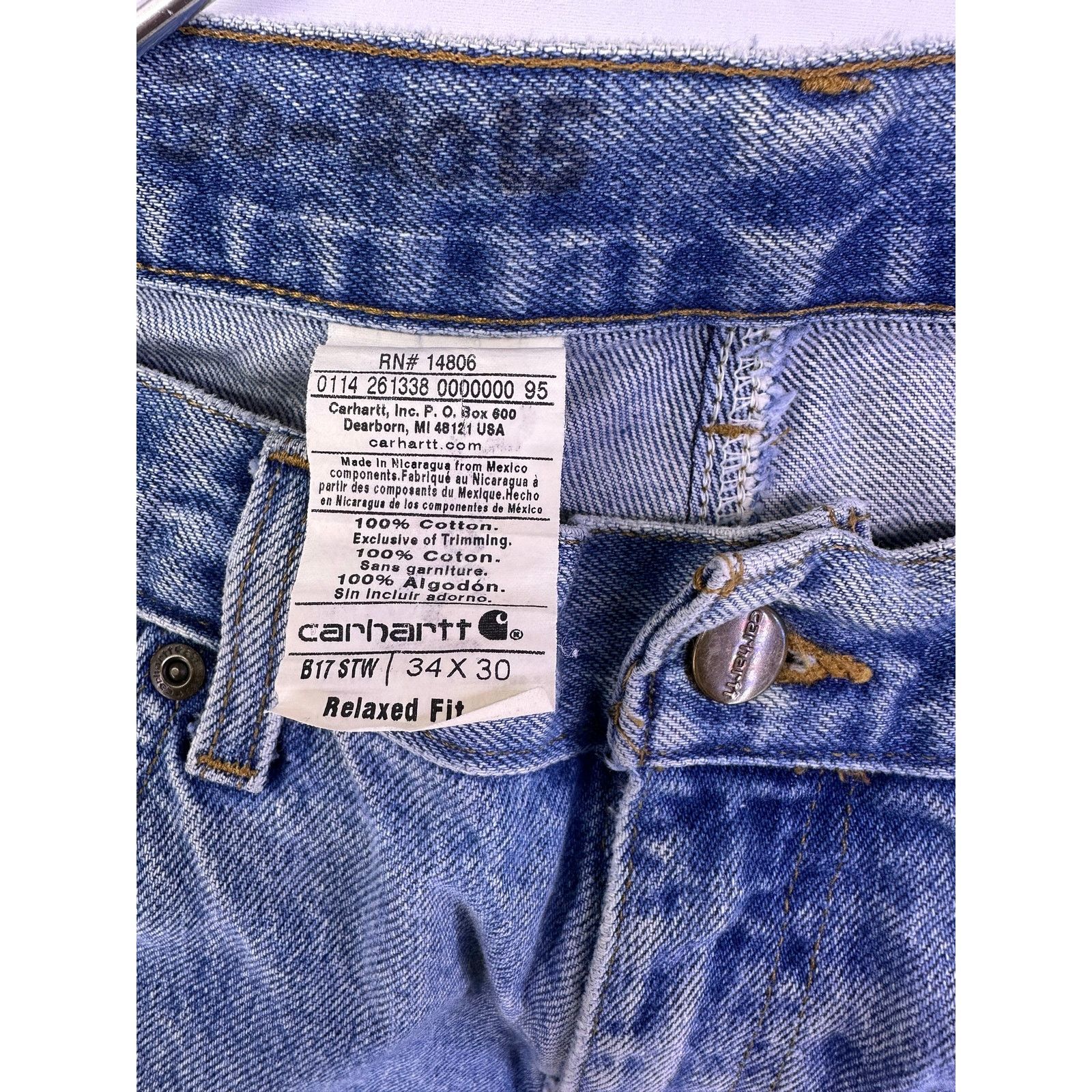 Carhartt Vintage Carhartt Blue Jeans Relaxed Fit Size 34 Size US 34 / EU 50 - 5 Thumbnail