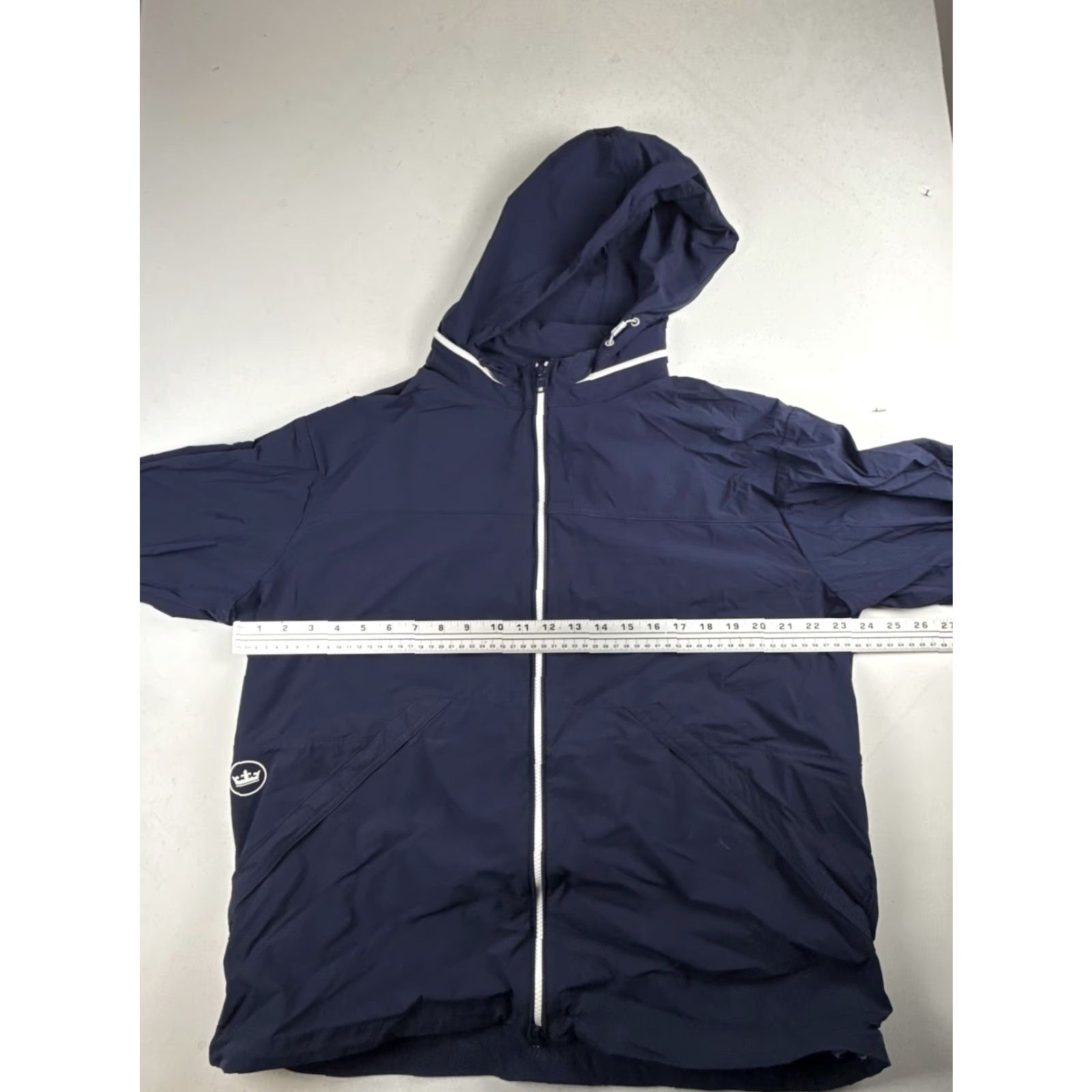 Peter Millar Peter Millar Windbreaker Jacket Men's XL Blue Hooded Zip Long Sleeve Casual Outdoor Fall Winter Golf Hiking Walking Regular Full Zip Size US XL / EU 56 / 4 - 6 Thumbnail