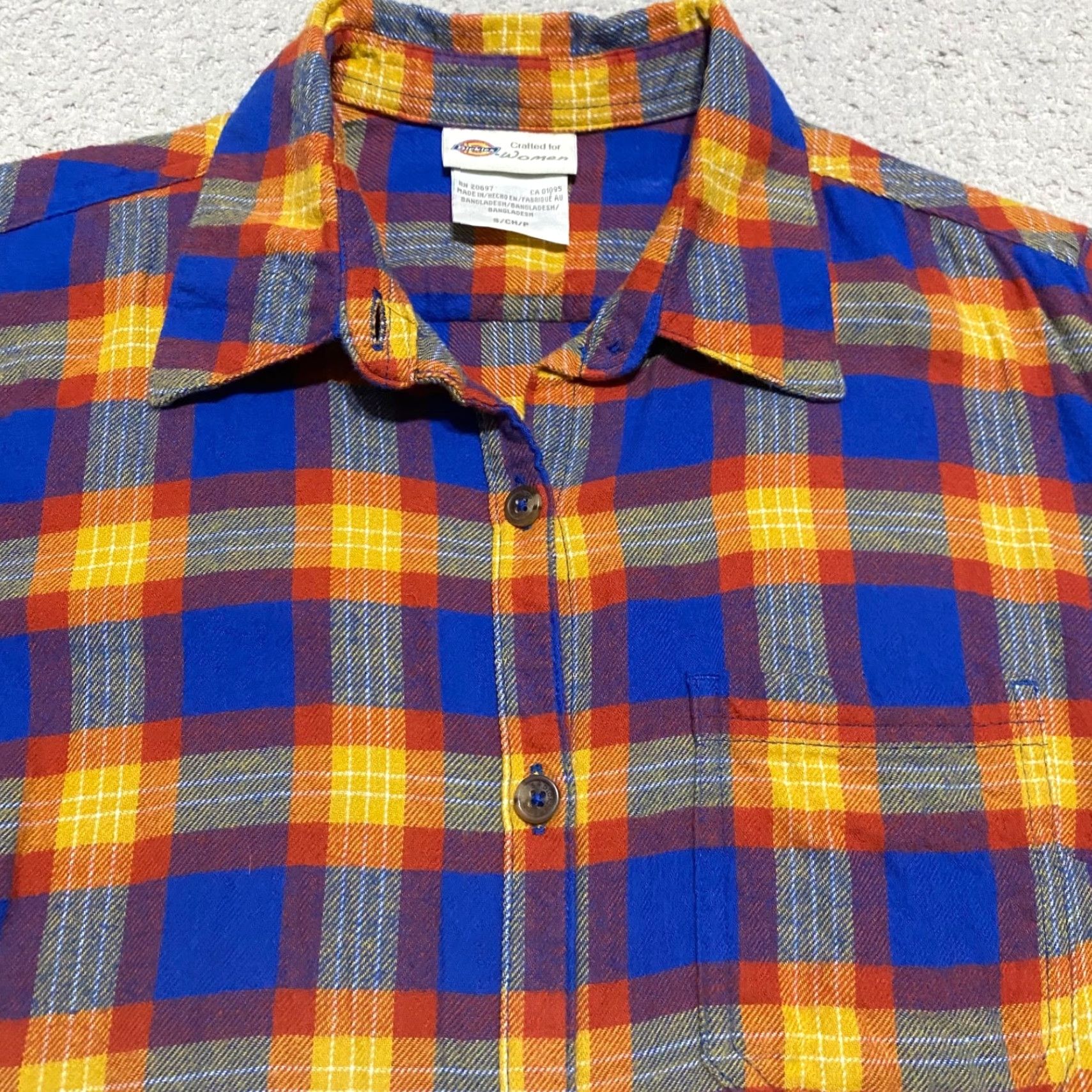 Dickies Dickies Womens Shirt Small Multicolor Plaid Check Flannel Button Up Long Sleeve Casual Workwear Size S / US 4 / IT 40 - 6 Thumbnail