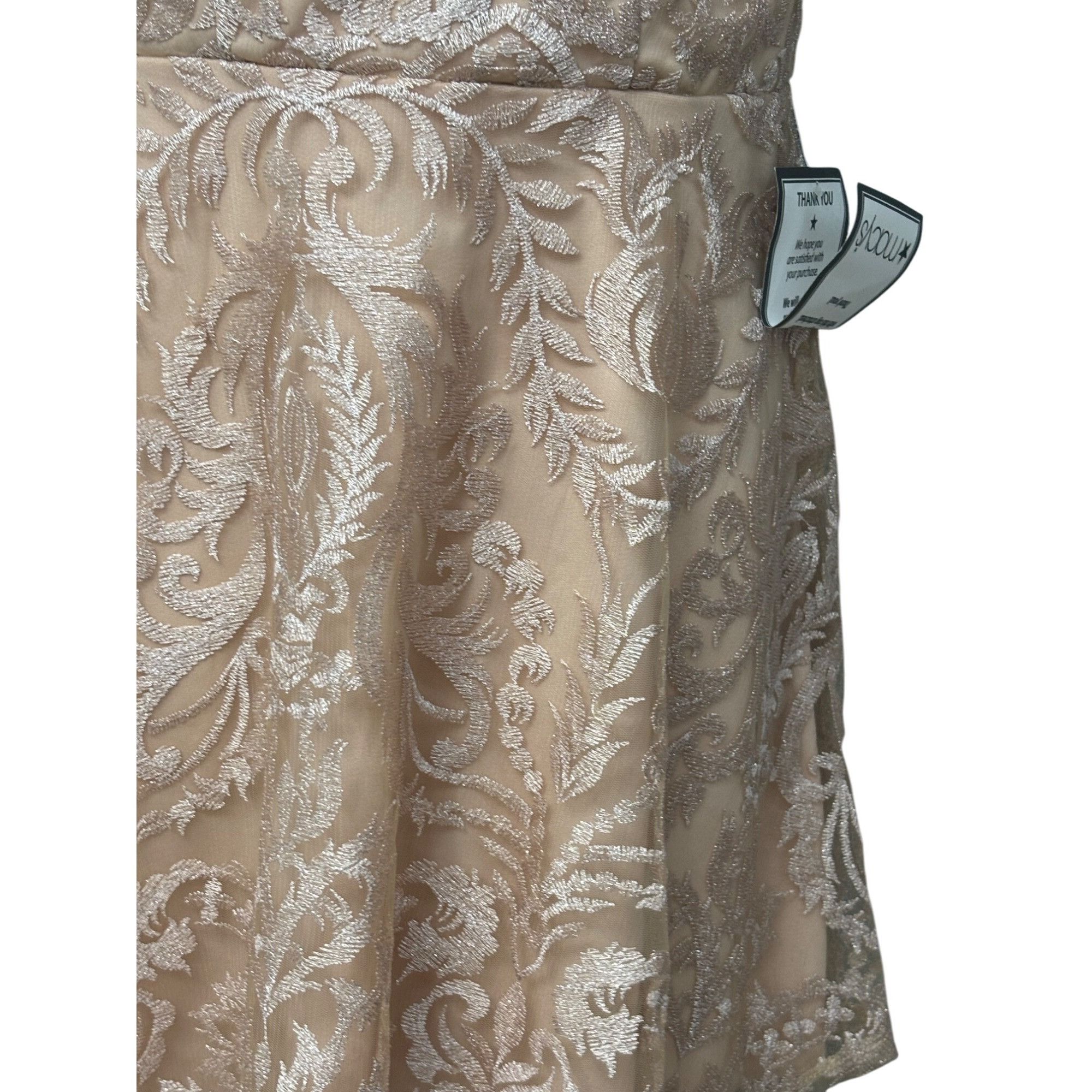 Other Speechless Juniors' Shimmer Embroidered Fit & Flare Dress Nu Size ONE SIZE - 5 Thumbnail
