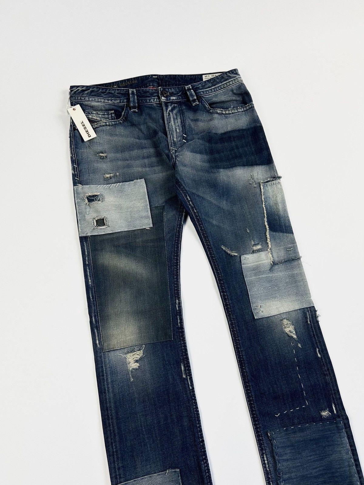 Diesel × Dolce & Gabbana × Jean Paul Gaultier Y2k jeans Diesel patchwork rare denim pants Size US 32 / EU 48 - 4 Thumbnail