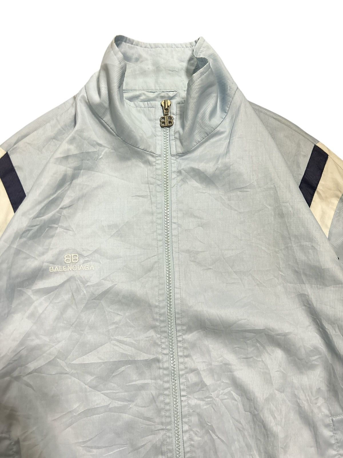 Balenciaga VINTAGE Balenciaga Paris Track Jacket Light Blue Size US L / EU 52-54 / 3 - 3 Thumbnail