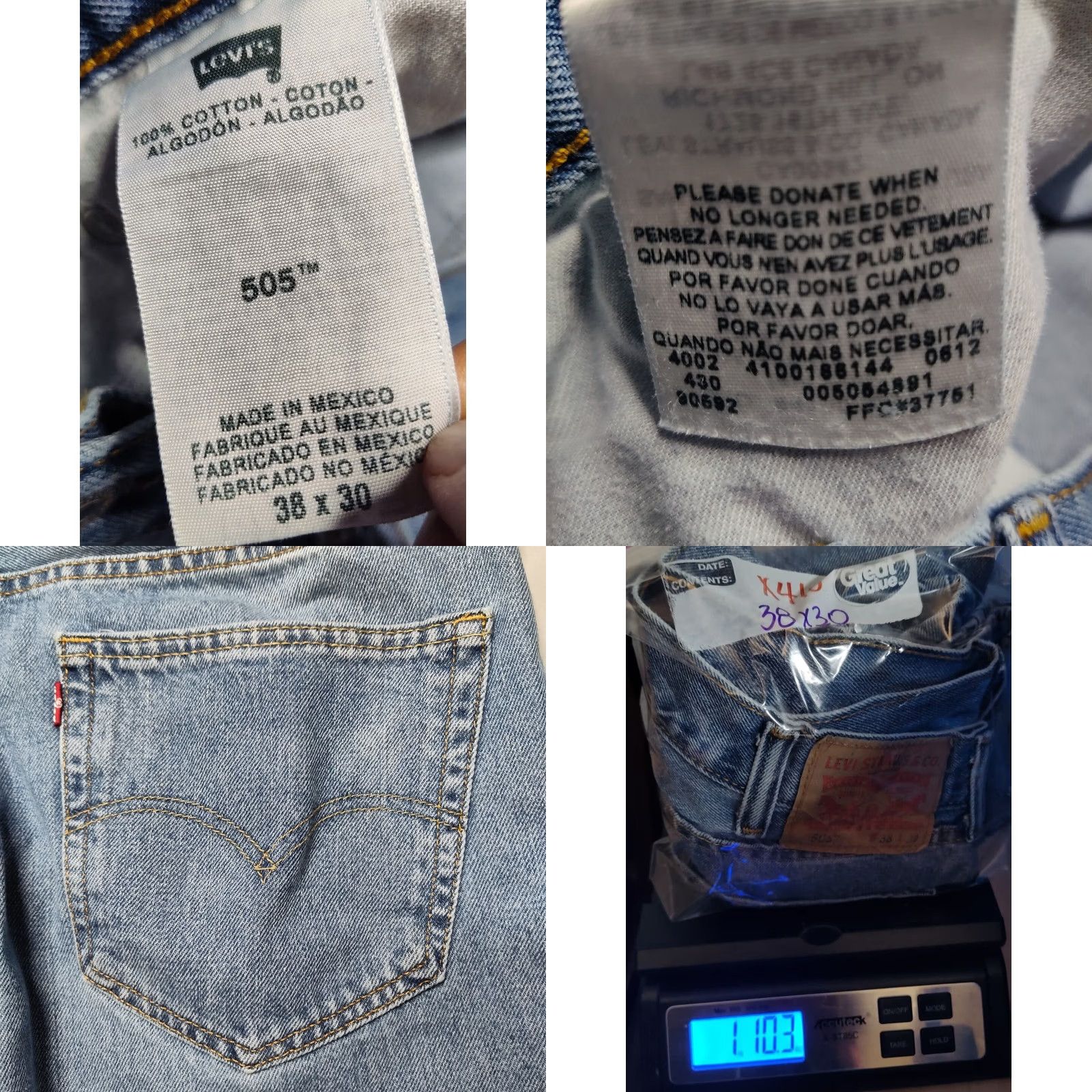 Levi's VTG Levi's 505 Jeans Men 38X30 Regular Denim Straight Leg 100% Cotton Blue Jeans Mens Regular Fit Vintage 505 Model Polo? Size US 38 / EU 54 - 9 Thumbnail
