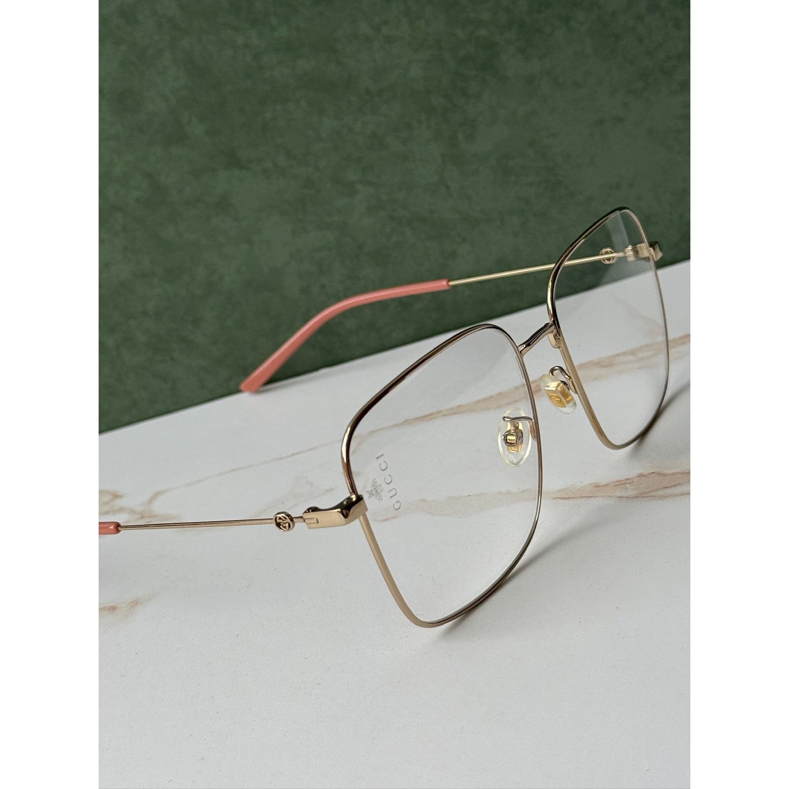 Gucci NEW Gucci GG0445O Gold Metal Oversized Square Frames Size ONE SIZE - 8 Thumbnail