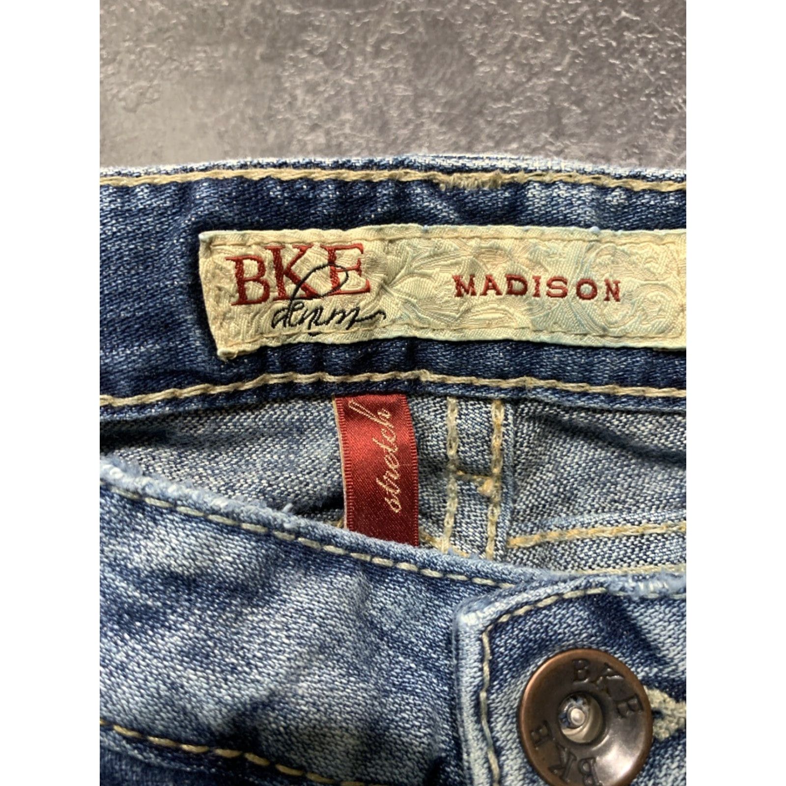 BKE VINTAGE BKE Buckle Jeans Madison Bootcut Denim Stretch Women's 34x32.5 Blue Size 24" / US 00 / IT 34 - 4 Thumbnail