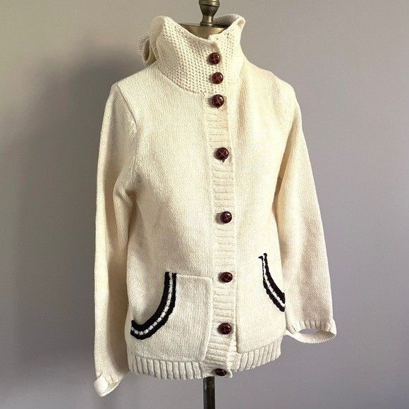 Vintage Vintage Puppy Hooded Wool Blend Cardigan Sweater - Small Size S / US 4 / IT 40 - 4 Thumbnail