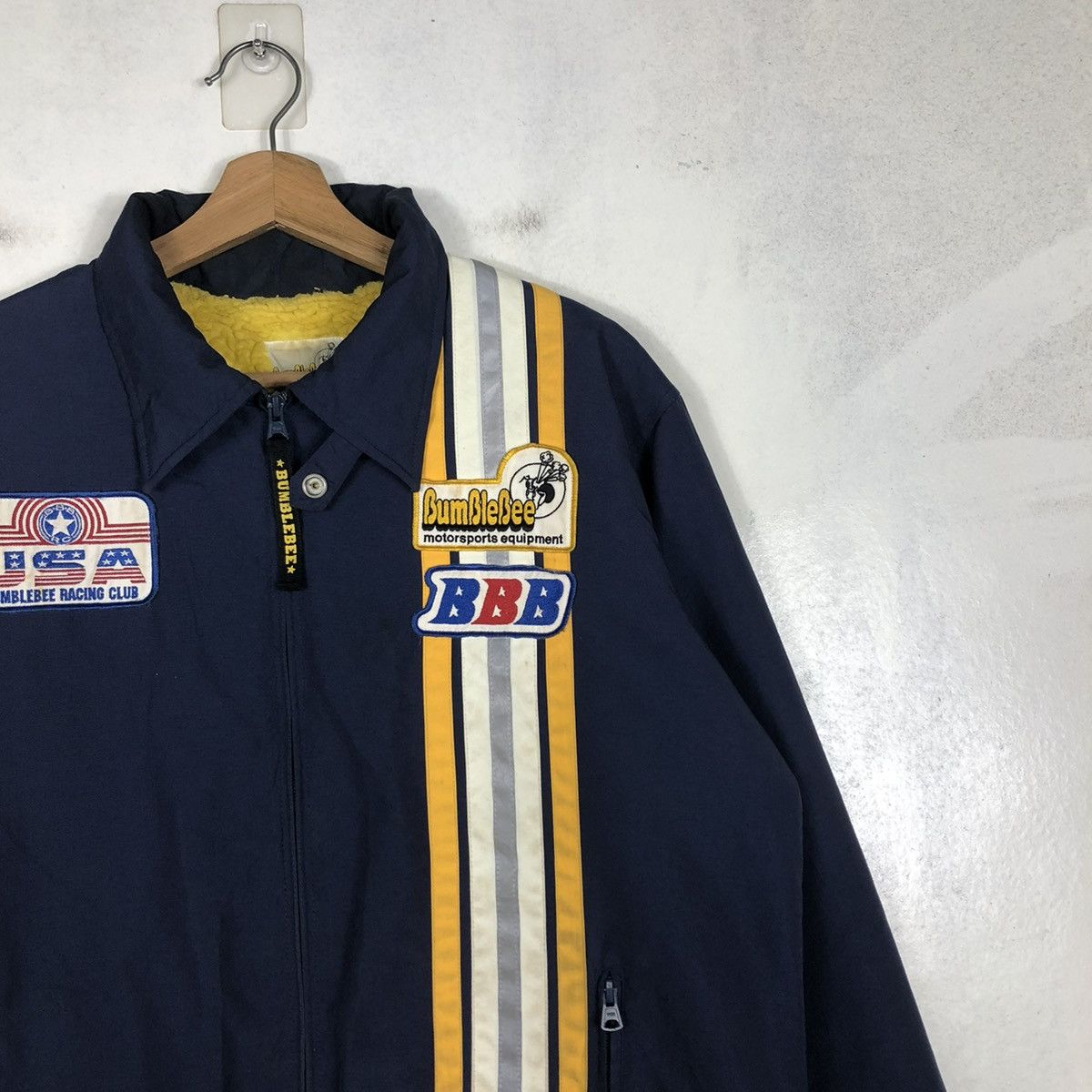 Japanese Brand 📌VINTAGE BOMBER BIKER JACKET BUMBLEBEE RACING CLUB USA Size US L / EU 52-54 / 3 - 8 Thumbnail