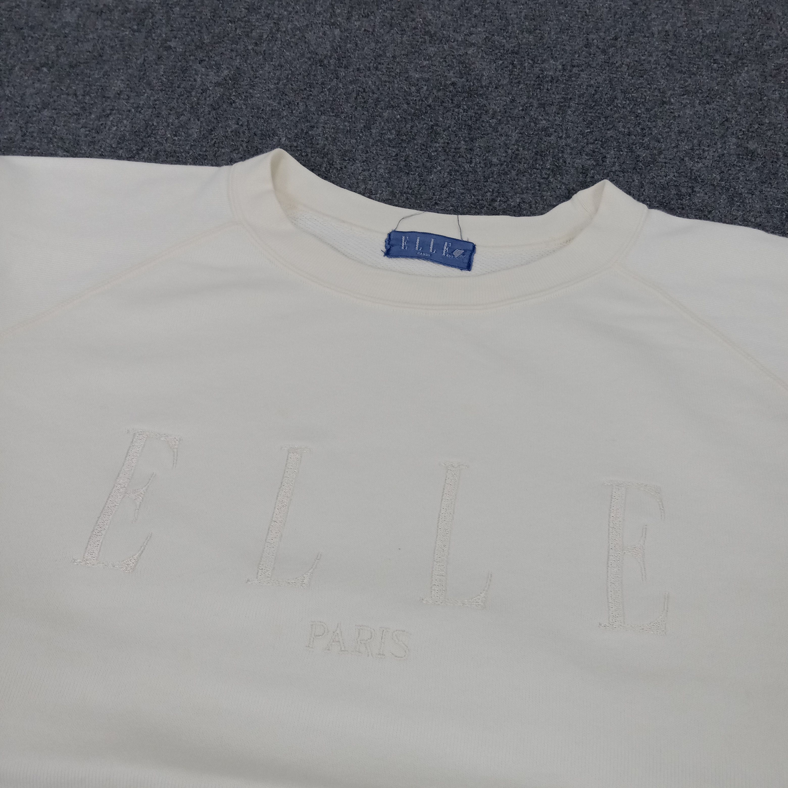 Vintage Elle Paris Center Embroidery Design Sweatshirt Size US L / EU 52-54 / 3 - 2 Thumbnail