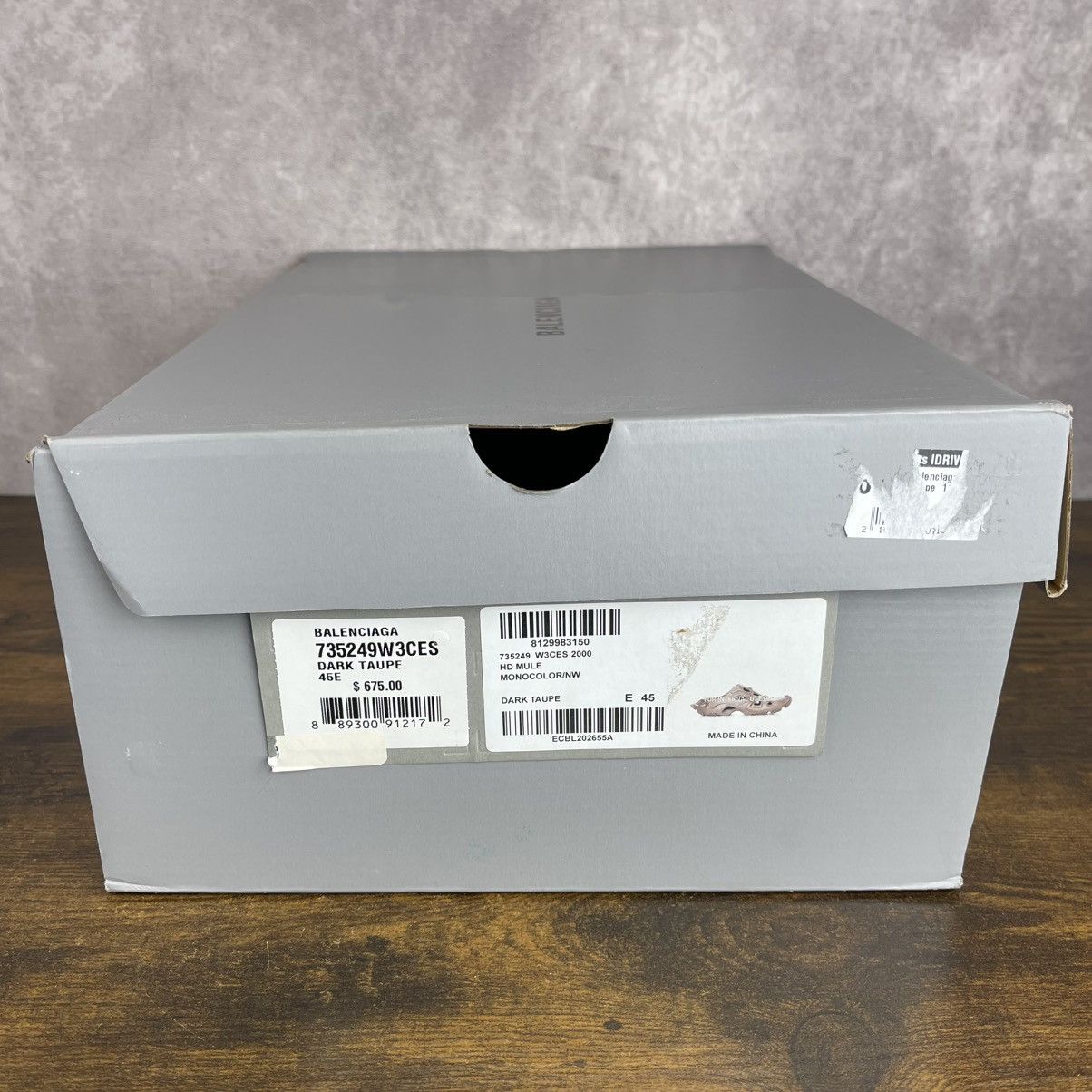 Balenciaga NEW Balenciaga HD Mule Dark Beige Mens Designer Slip-On Shoe Size US 12 / EU 45 - 9 Thumbnail