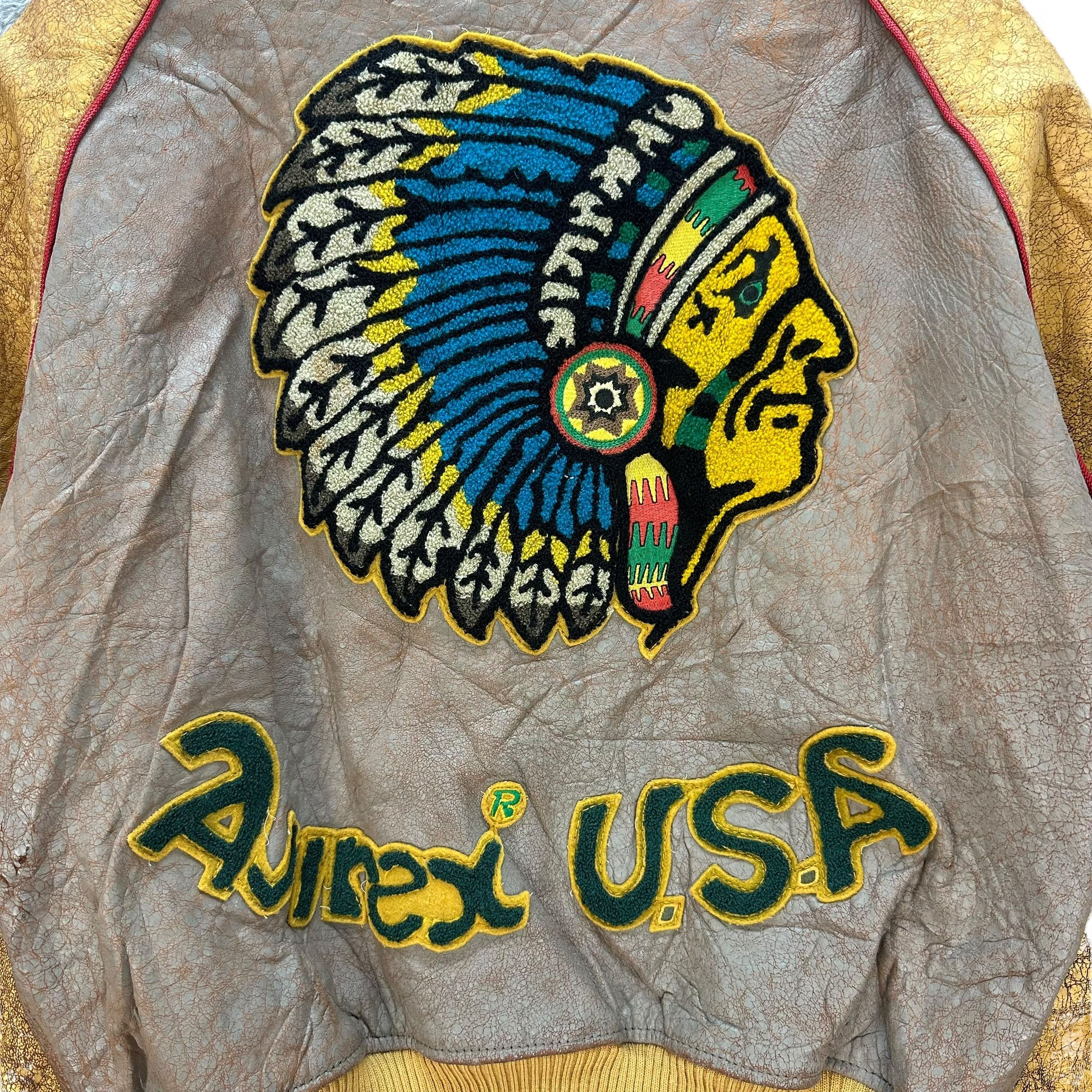 Avirex NEW YORK AVIREX VARSITY USA BIG LOGO LEATHER JACKET #8916 Size US XS / EU 42 / 0 - 2 Thumbnail
