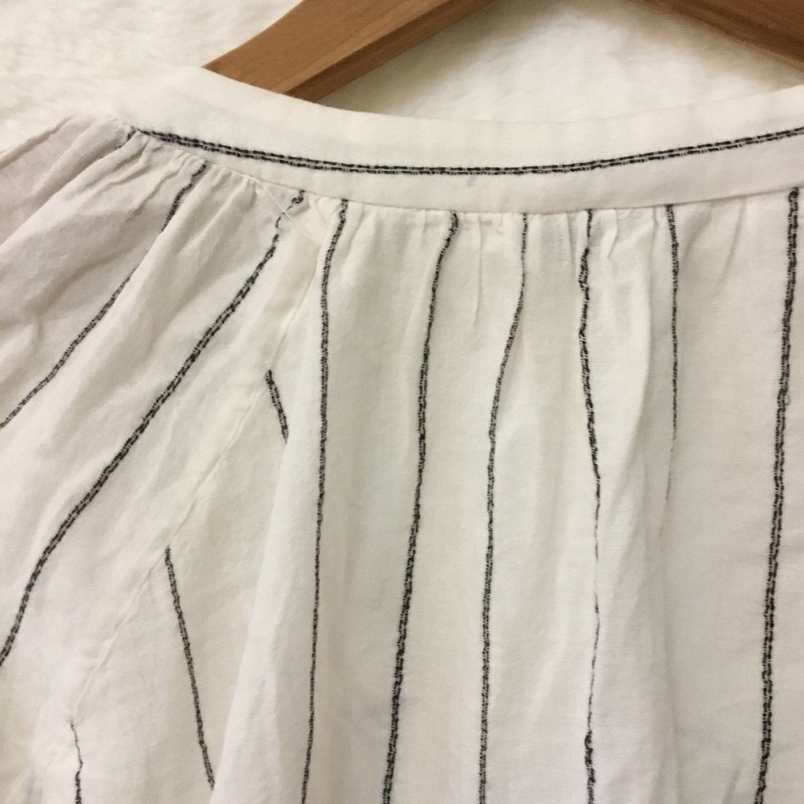 Joie Joie White and Black Striped Peasant Tassel Top Size M / US 6-8 / IT 42-44 - 12 Thumbnail