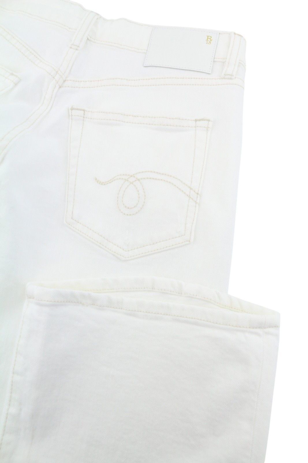R13 JOAN CROPPED FLARE 24 Aerin White Stretch Jeans 89846 Size 24" / US 00 / IT 34 - 6 Thumbnail