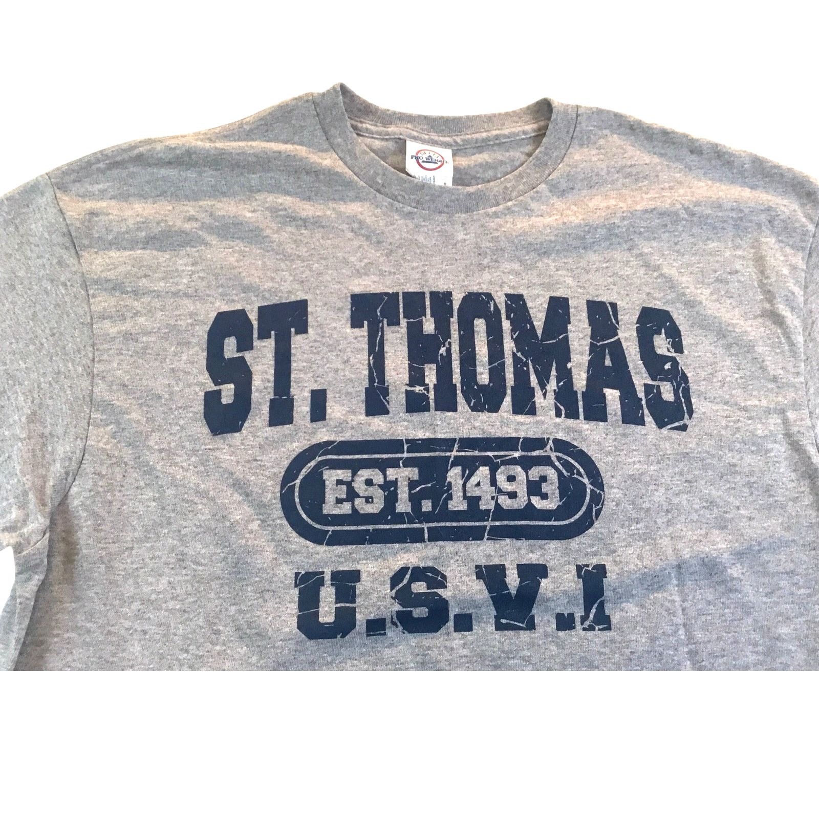 Delta St. Thomas US Virgin Islands T-Shirt Gray Tee Blue Large Size US L / EU 52-54 / 3 - 2 Thumbnail