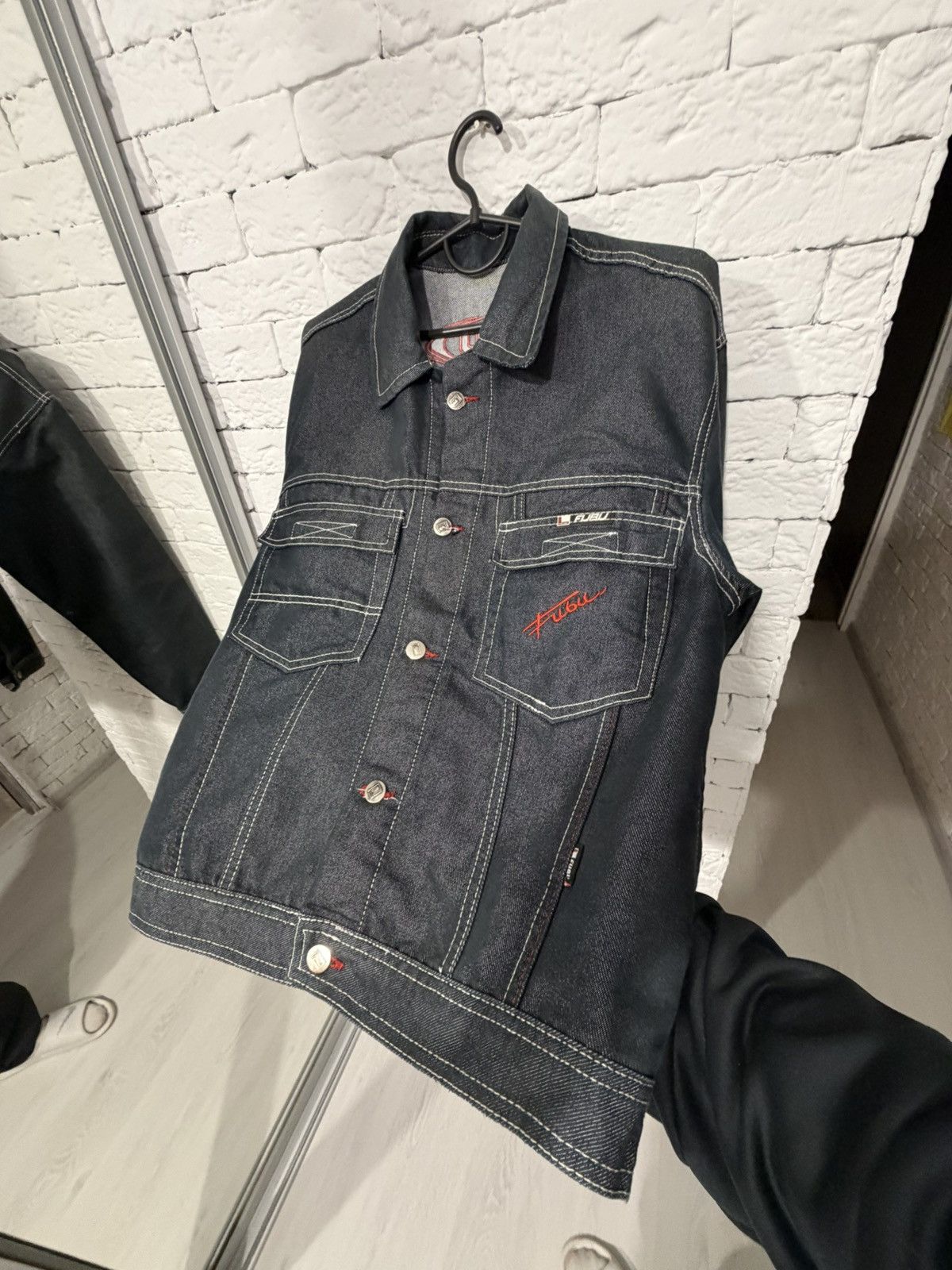 Fubu FUBU Y2K Denim Jacket Reflective Stitching Vintage Size M Size US M / EU 48-50 / 2 - 5 Thumbnail