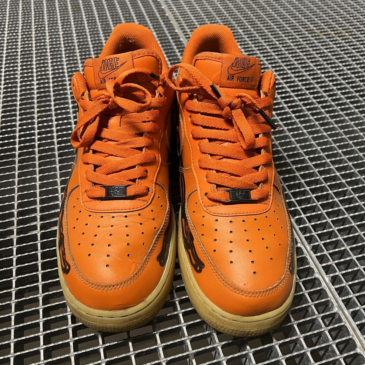 Nike Nike Air Force 1 Skeleton Orange Streatwear Drill Y2K Hype Size US 11 / EU 44 - 4 Thumbnail